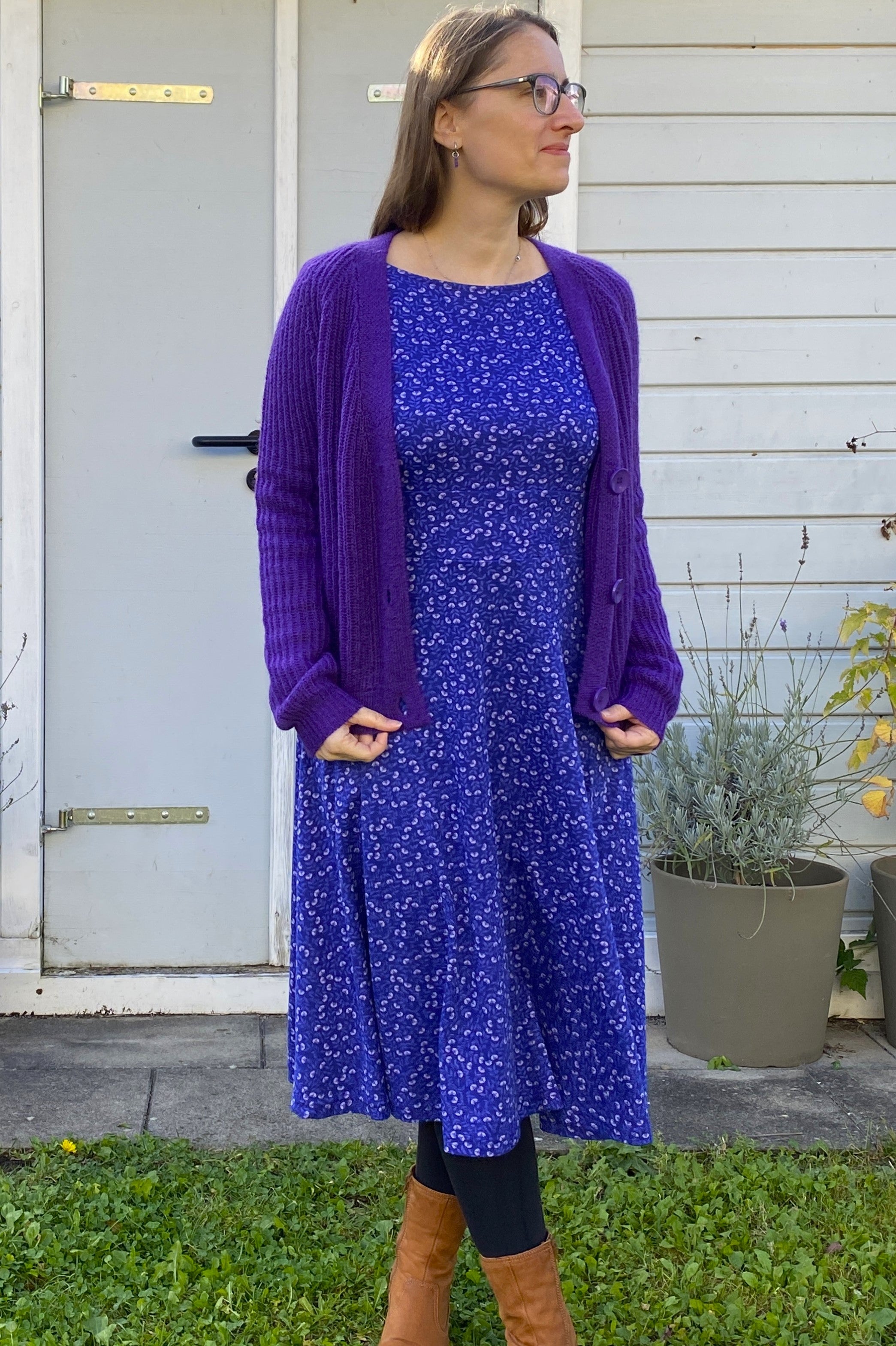 Danesigrid Kleid, Deep Marine Fleurie