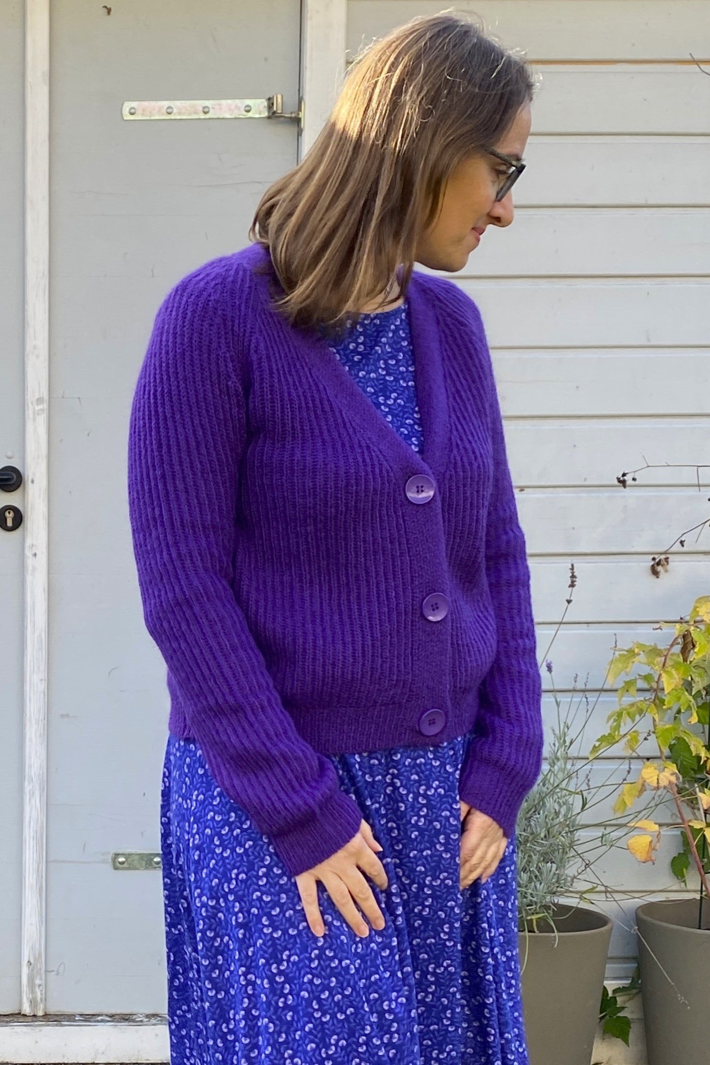 Danadorable Wool Cardigan, Purple