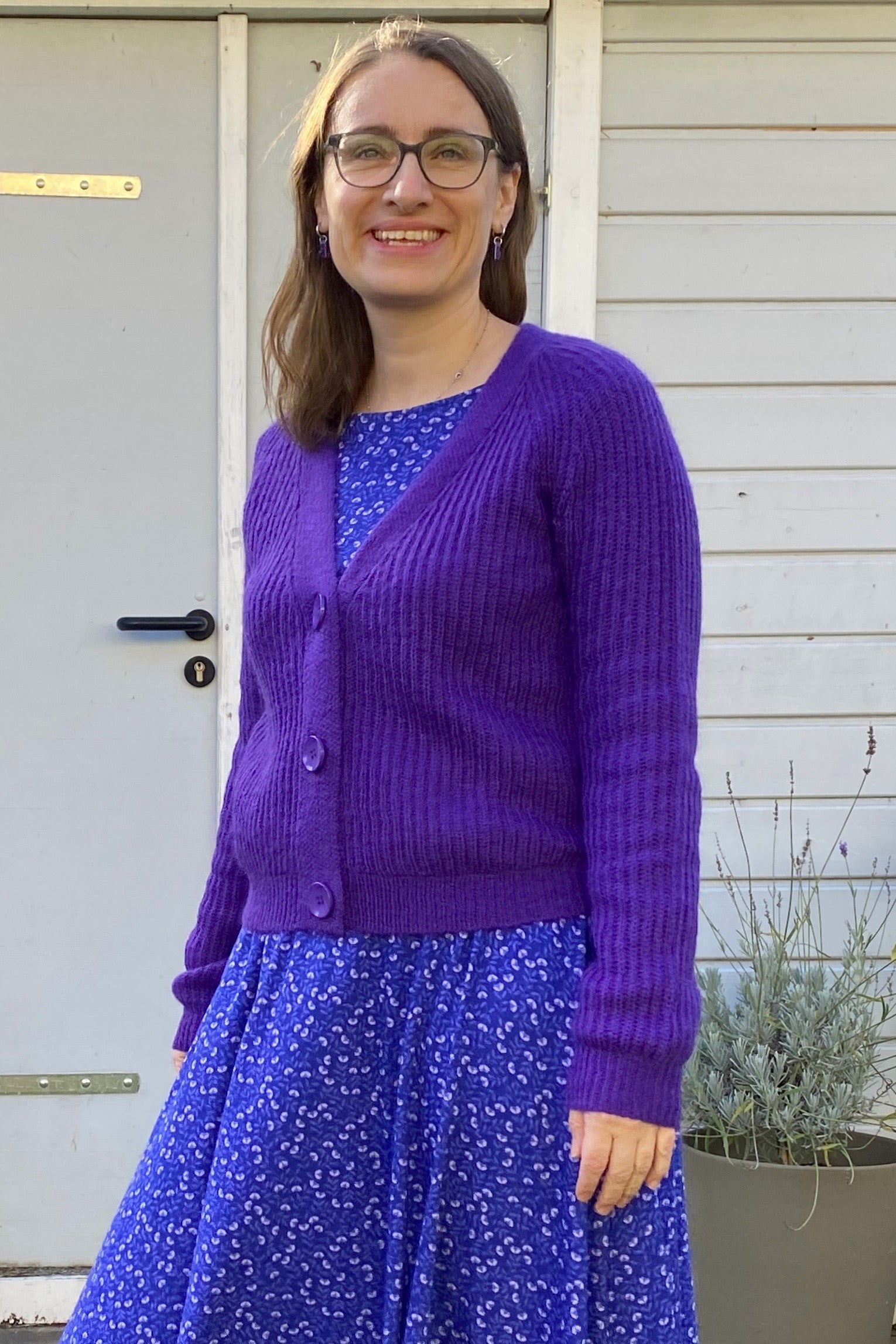 Danadorable Wool Cardigan, Purple