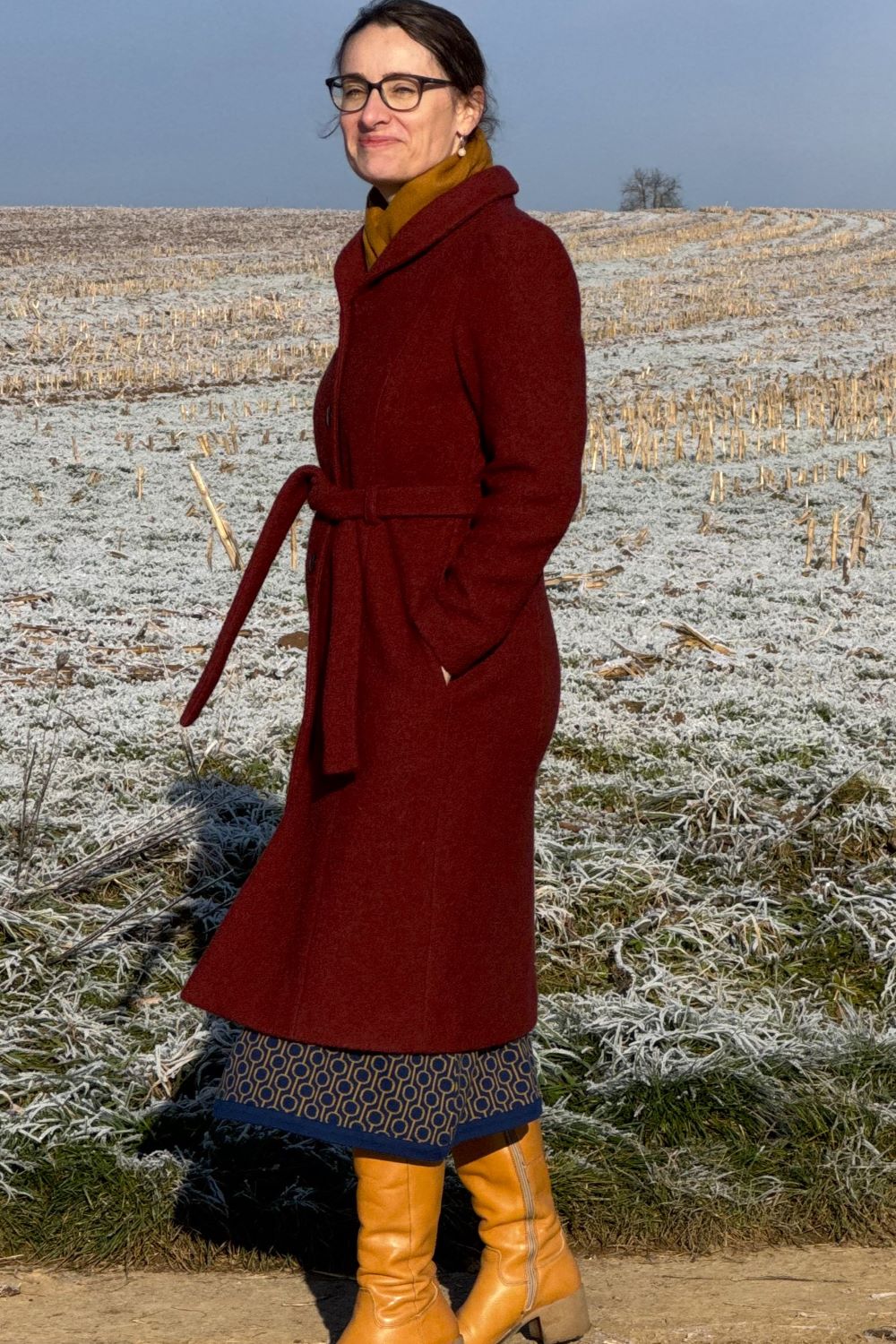 Wool Long Coat, Stone