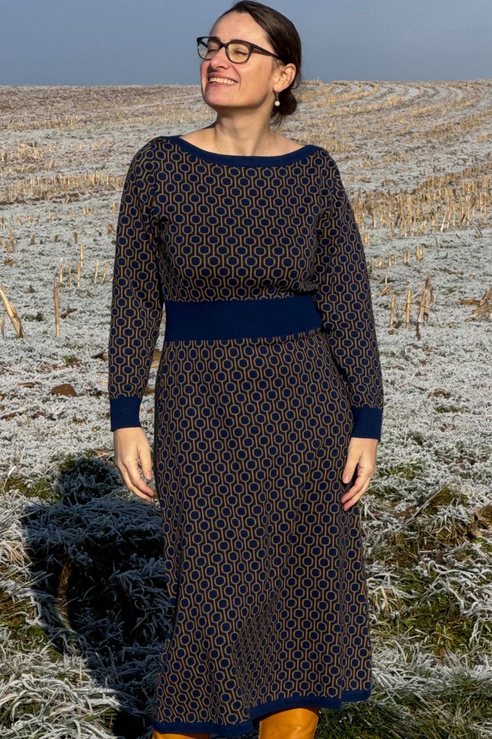 Midi-Strickkleid, Trellis