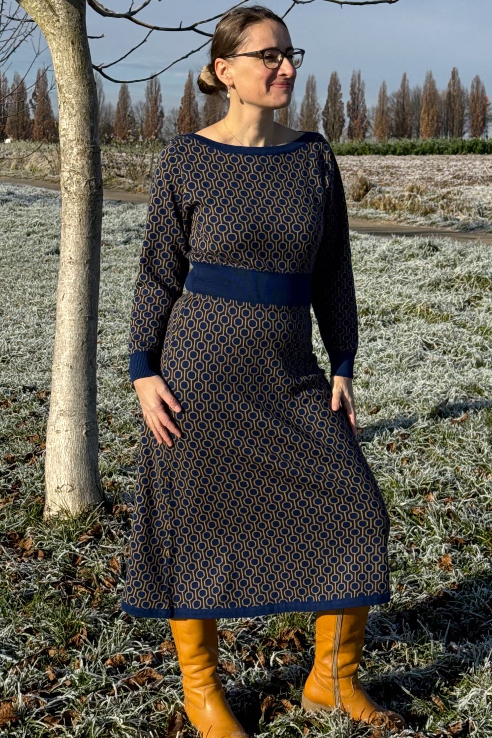 Midi-Strickkleid, Trellis