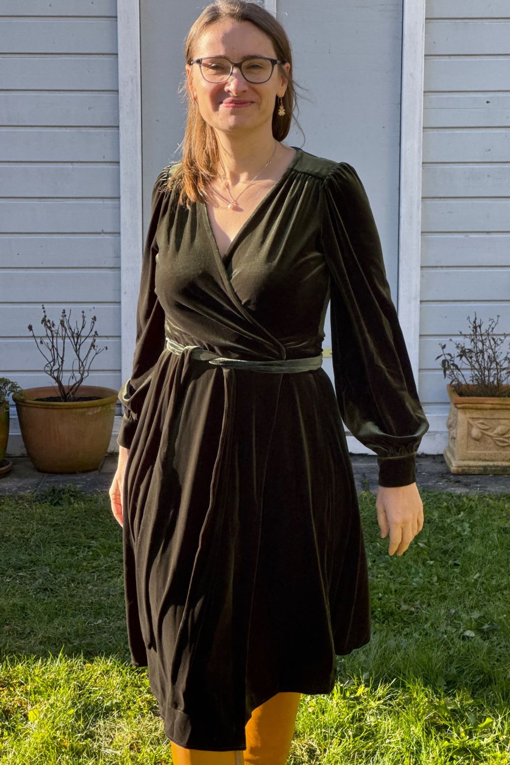 Dalida Kleid, Steam Velvet Olive