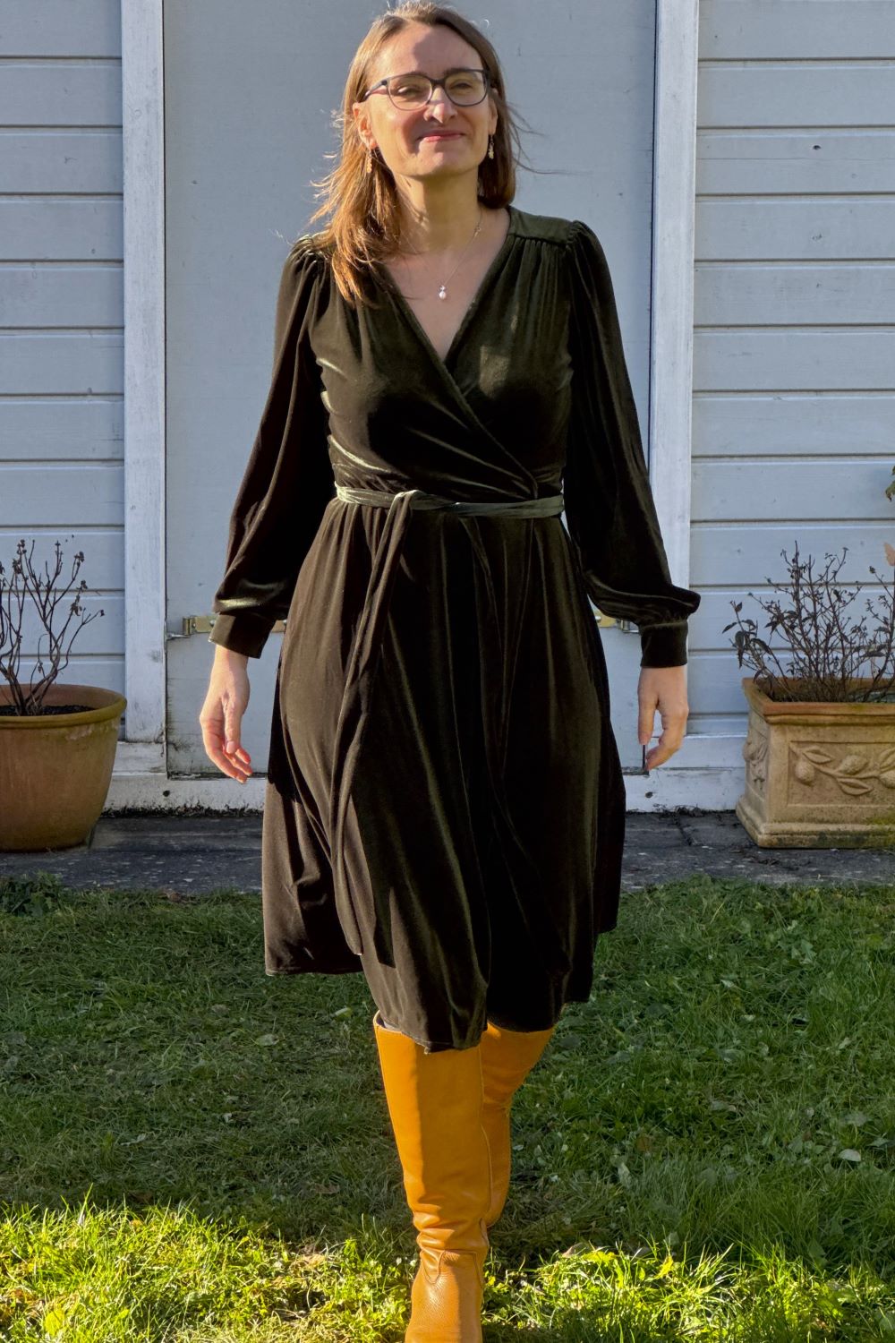 Dalida Kleid, Steam Velvet Olive