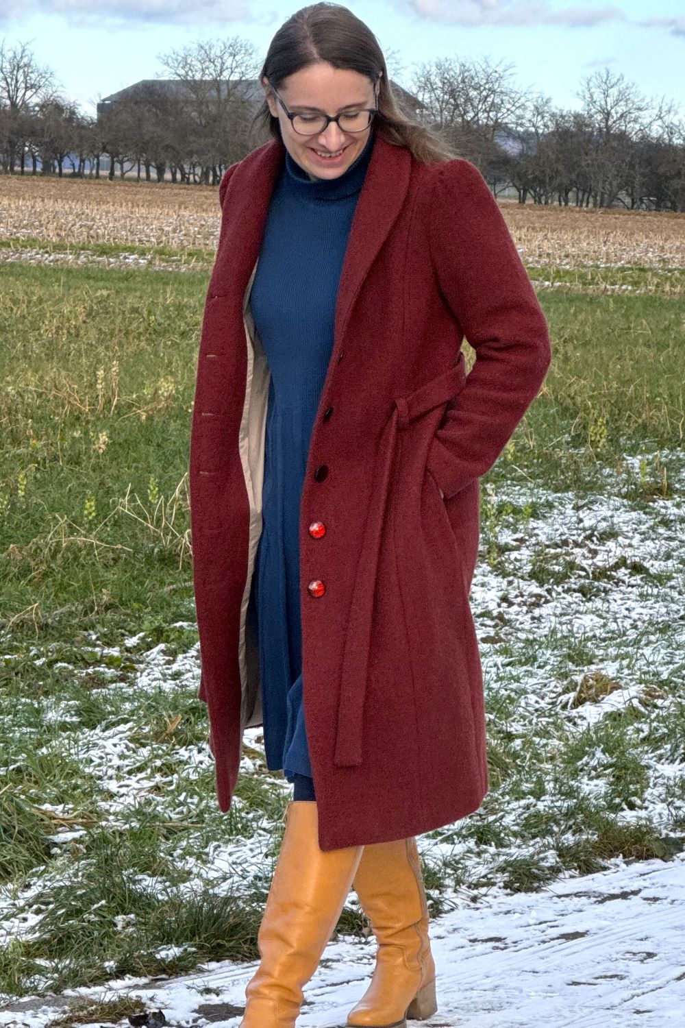 Wool Long Coat, Stone