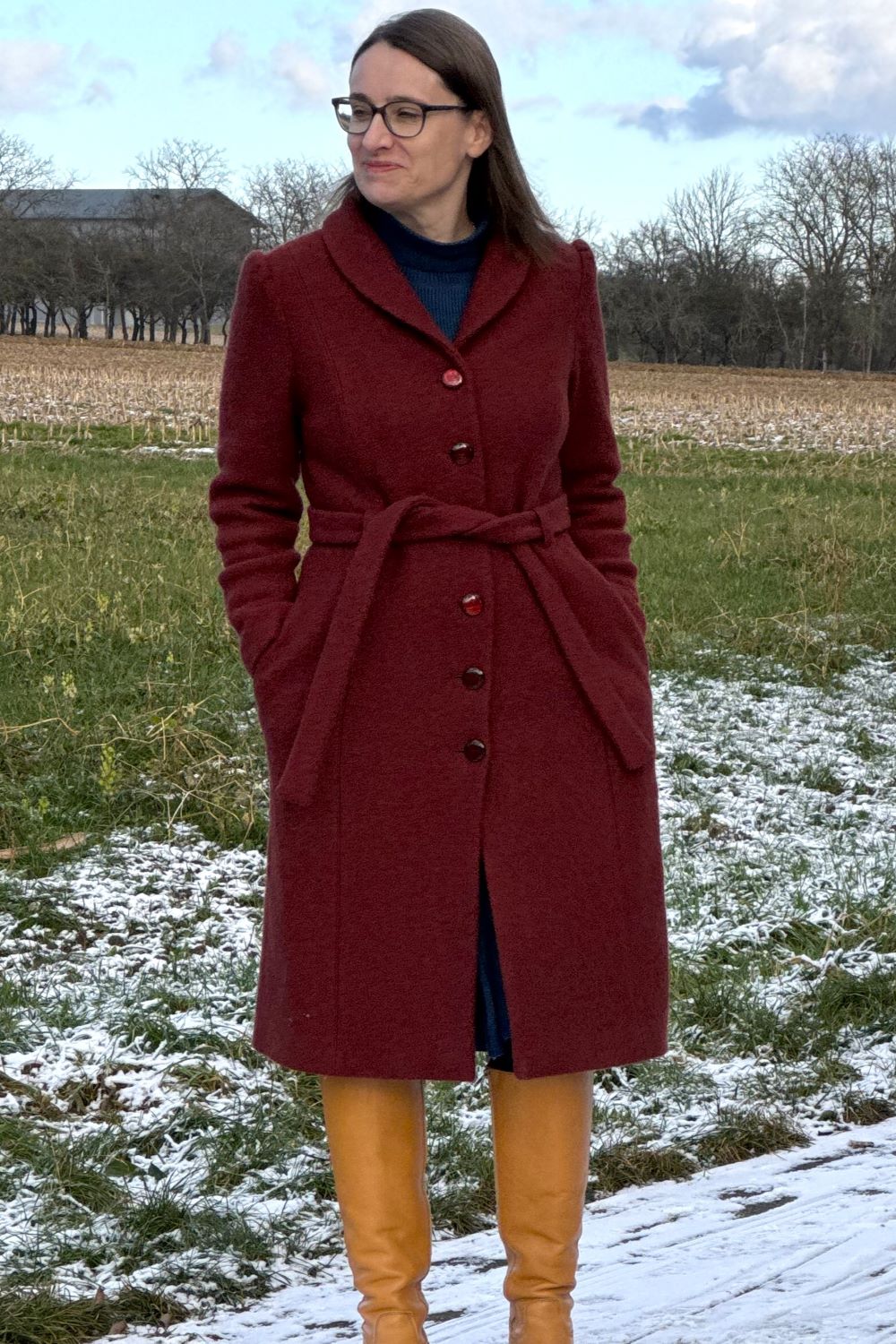 Wool Long Coat, Stone