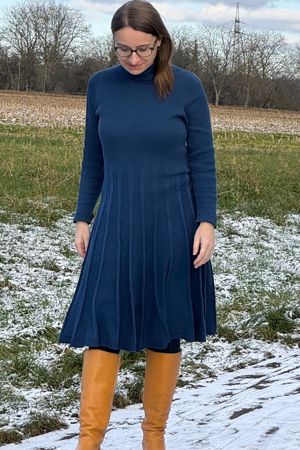 Strickkleid Henna Roll Neck, Blue