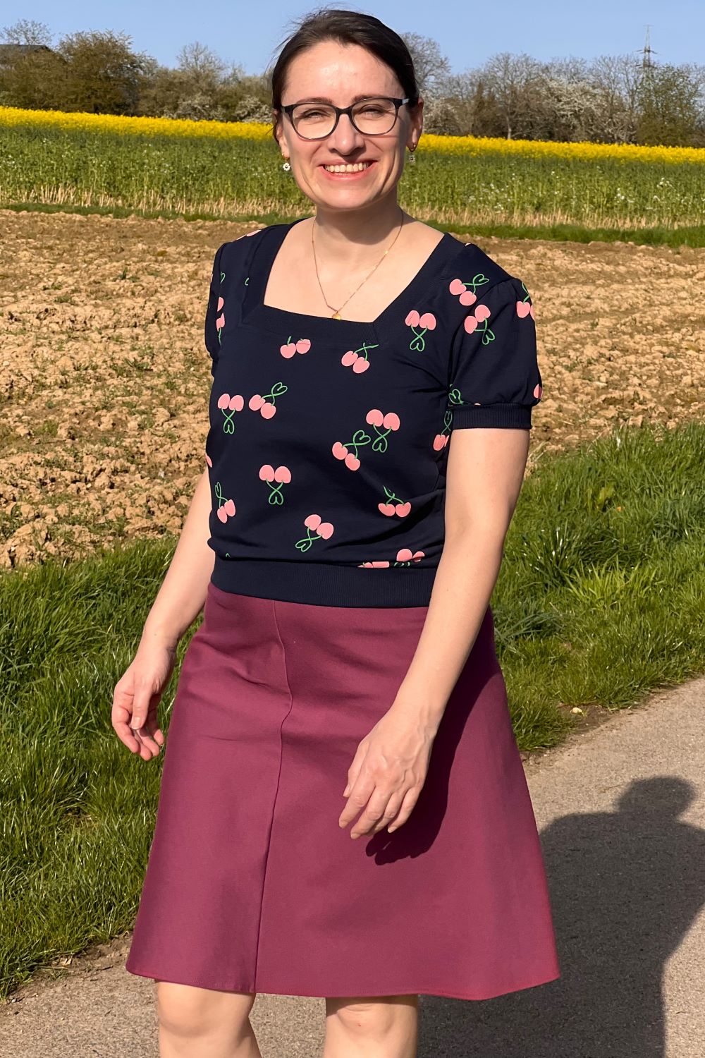 A-Line Skirt, Raspberry Punty