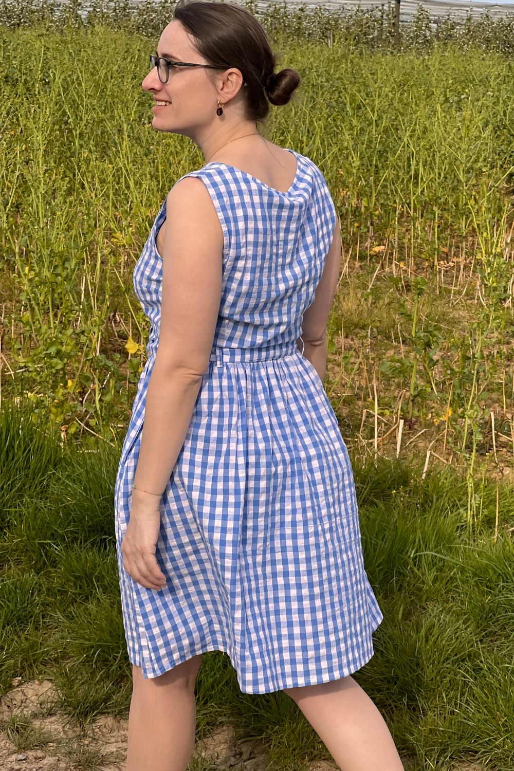 Ärmelloses Kleid Brigette, Blue Check