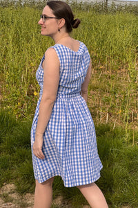 Ärmelloses Kleid Brigette, Blue Check
