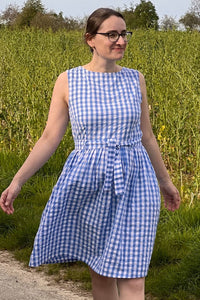 Ärmelloses Kleid Brigette, Blue Check