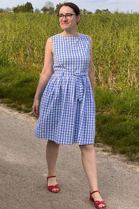 Ärmelloses Kleid Brigette, Blue Check