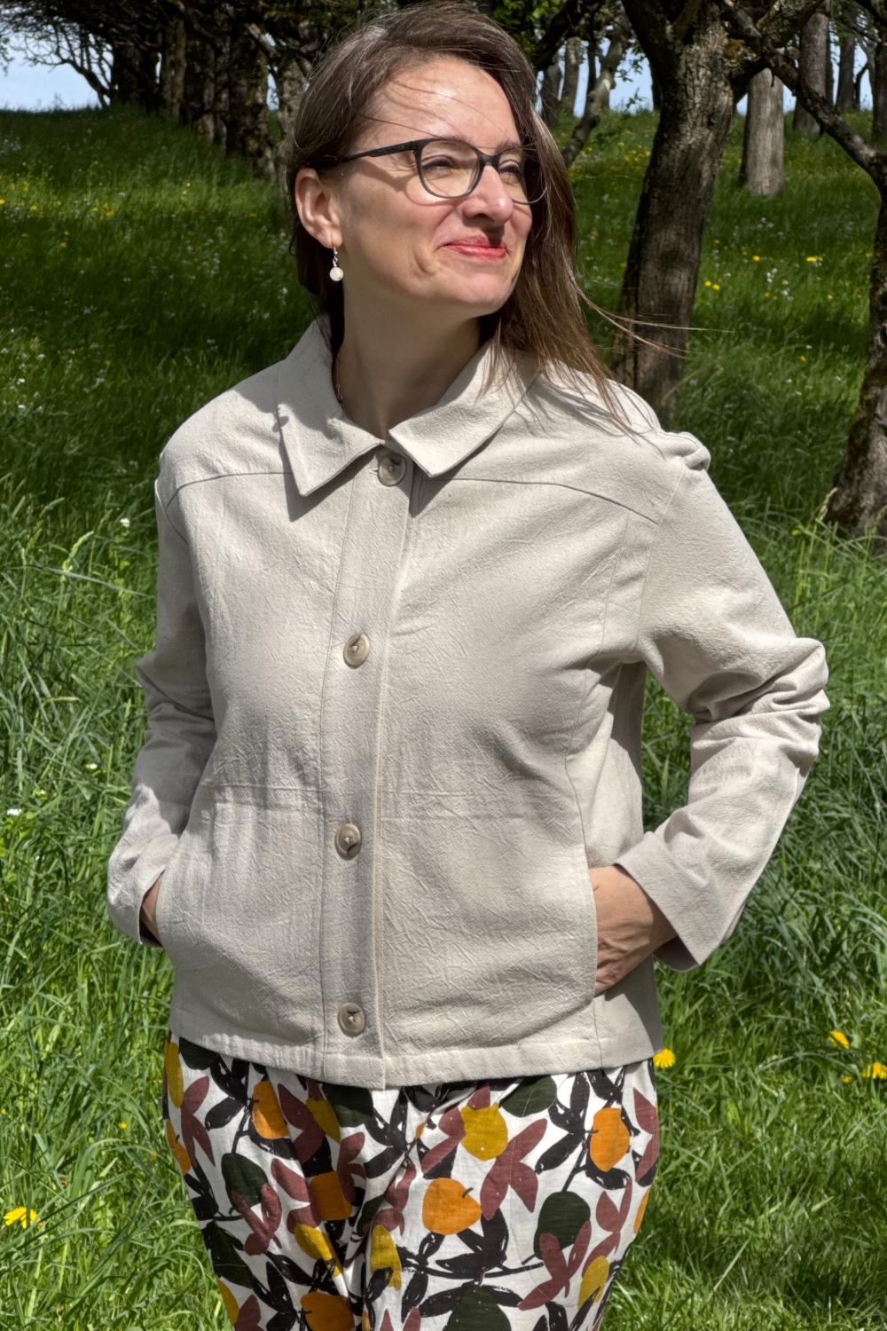 Baumwoll Jacket, Ecru