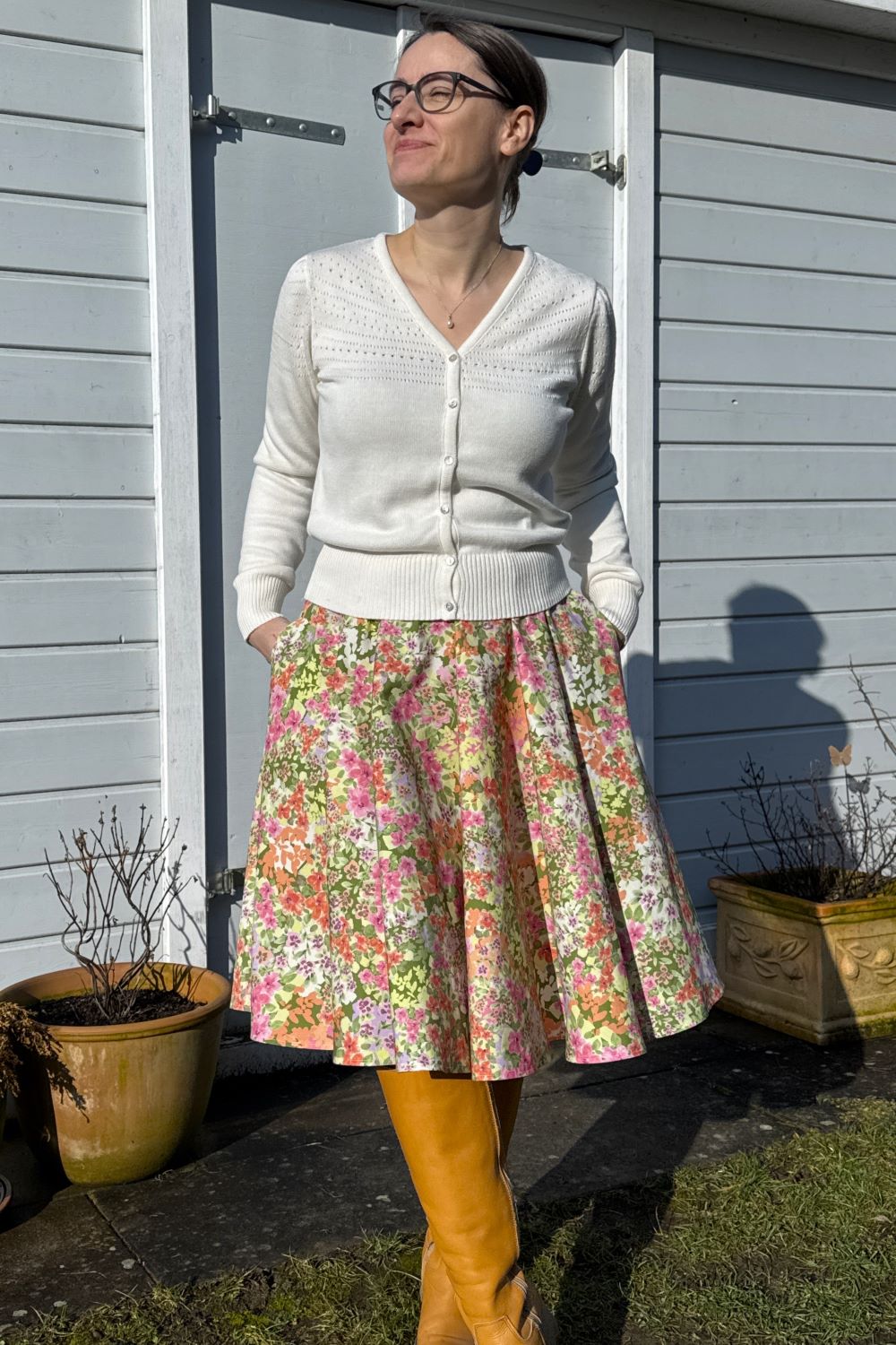 Lucia V-Neck Cardigan, Ecru