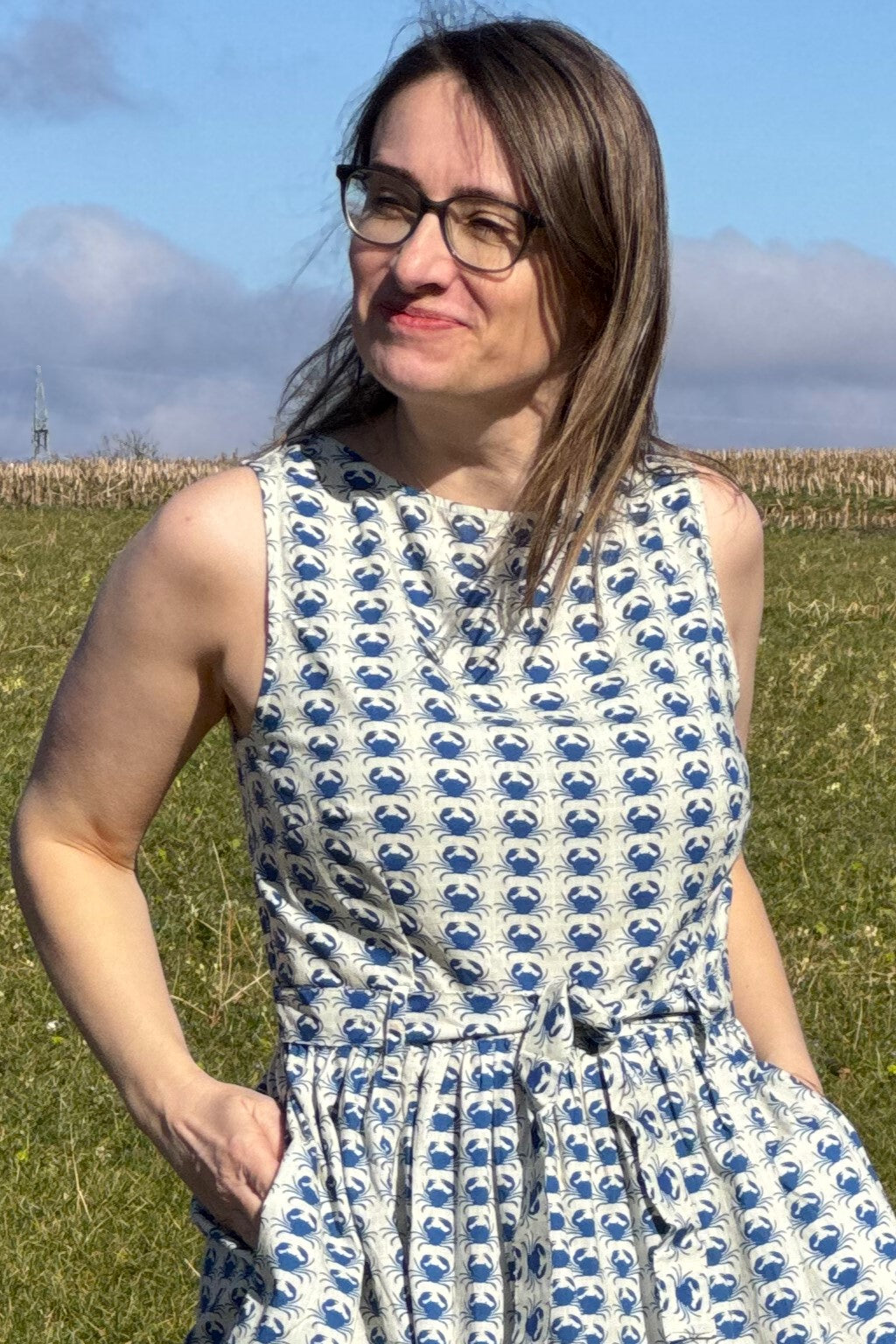 Ärmelloses Kleid, Krabben
