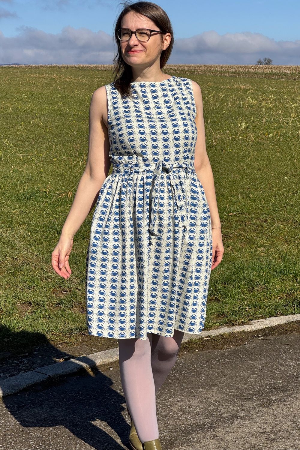 Ärmelloses Kleid, Krabben