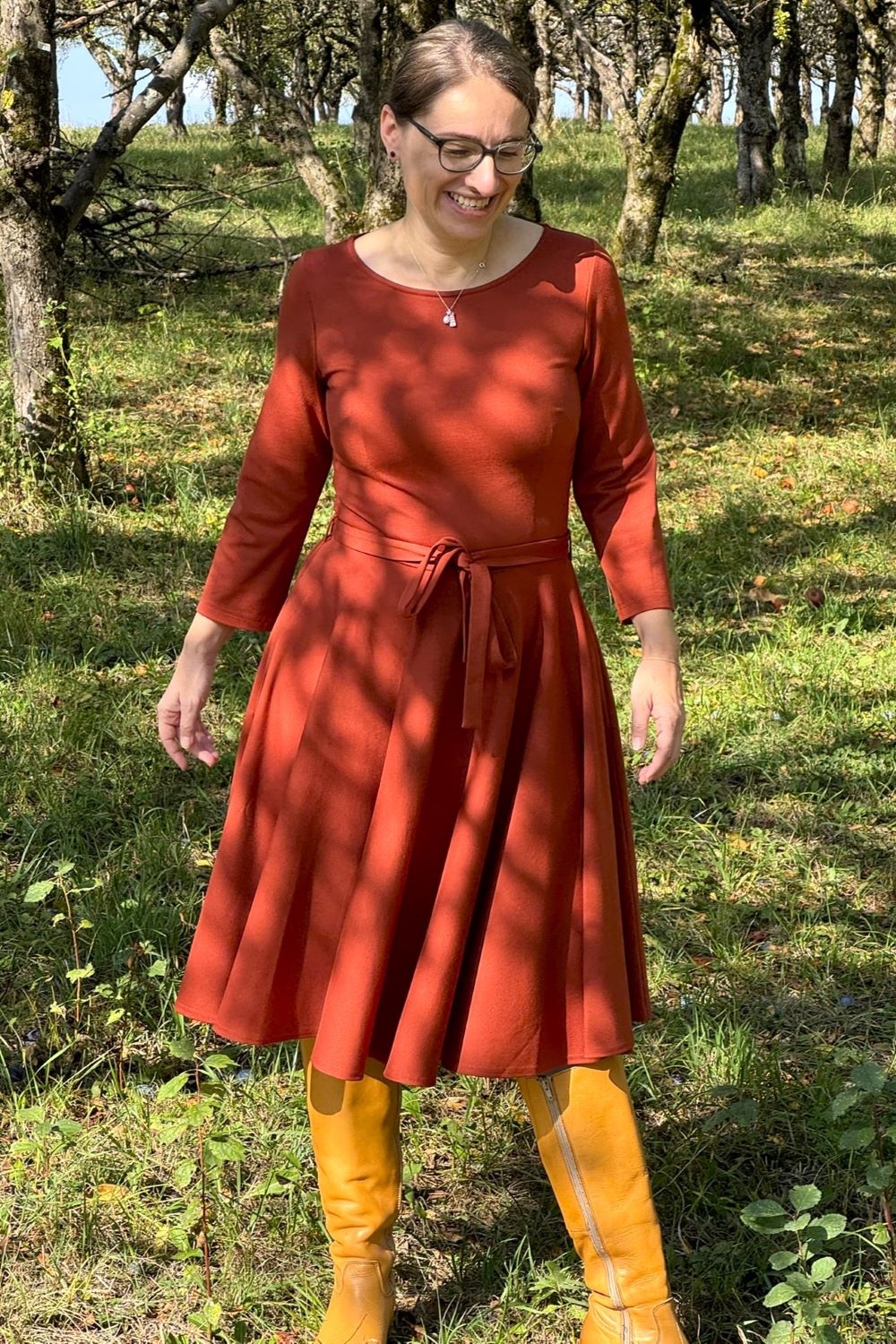 Ballerina Dress, Terra - Kleid Punty-Stoff mit Tellerrock