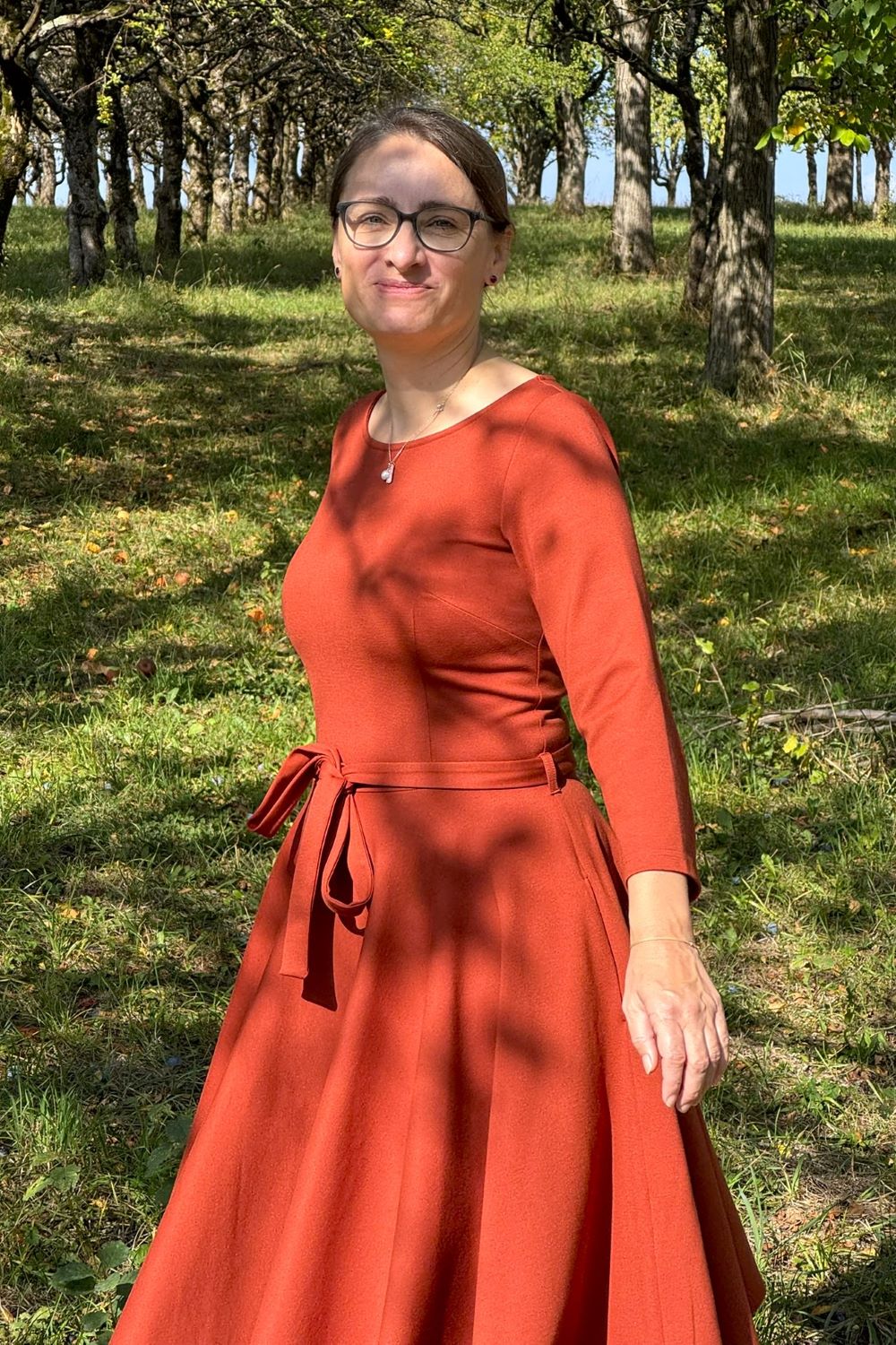 Ballerina Dress, Terra - Kleid Punty-Stoff mit Tellerrock