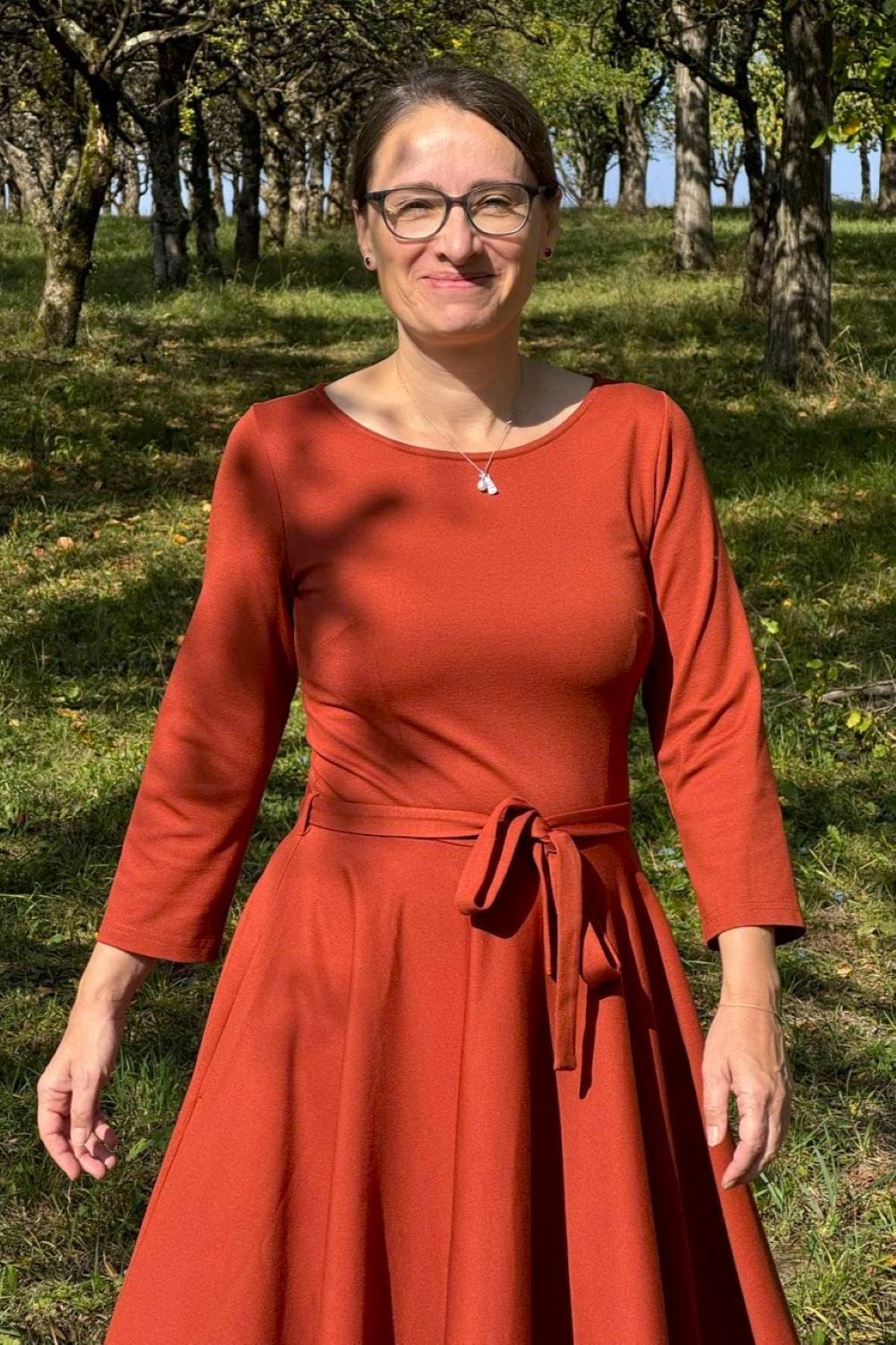 Ballerina Dress, Terra - Kleid Punty-Stoff mit Tellerrock