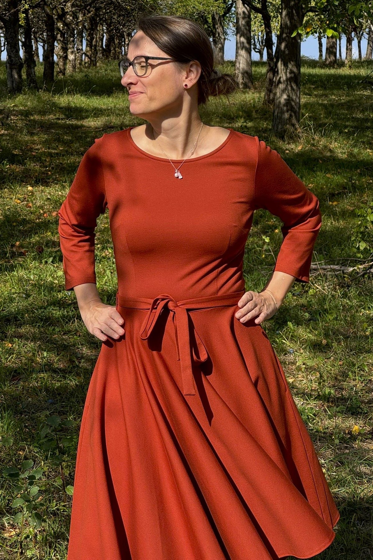 Ballerina Dress, Terra - Kleid Punty-Stoff mit Tellerrock