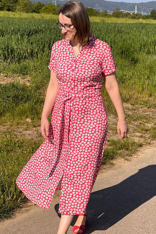 Jonie Dress, Pink Daisies