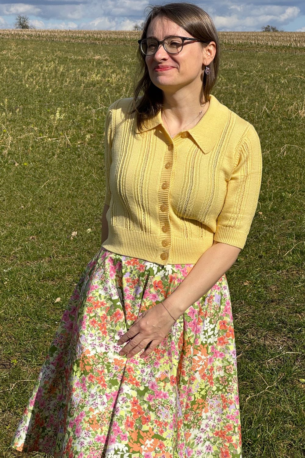 The Non Contrast Cardigan, Mellow Yellow Wool