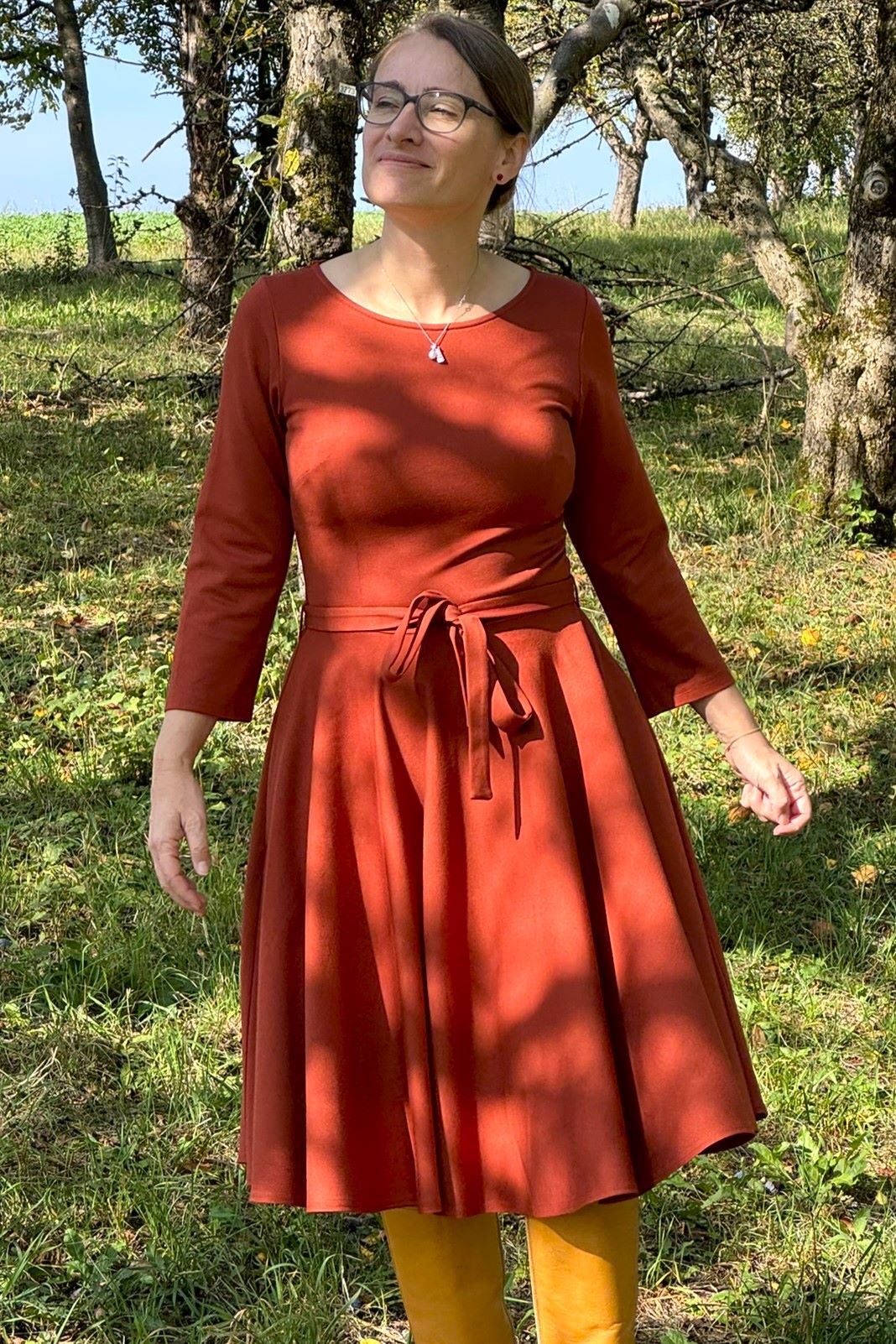 Ballerina Dress, Terra - Kleid Punty-Stoff mit Tellerrock