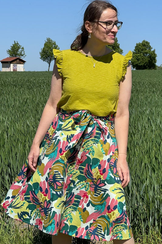 Rock Poplin Swing Skirt, Multi