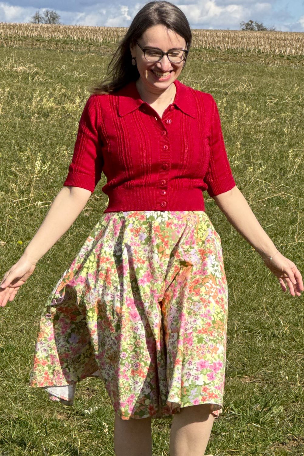 The Non Contrast Cardigan, Lipstick Red Wool