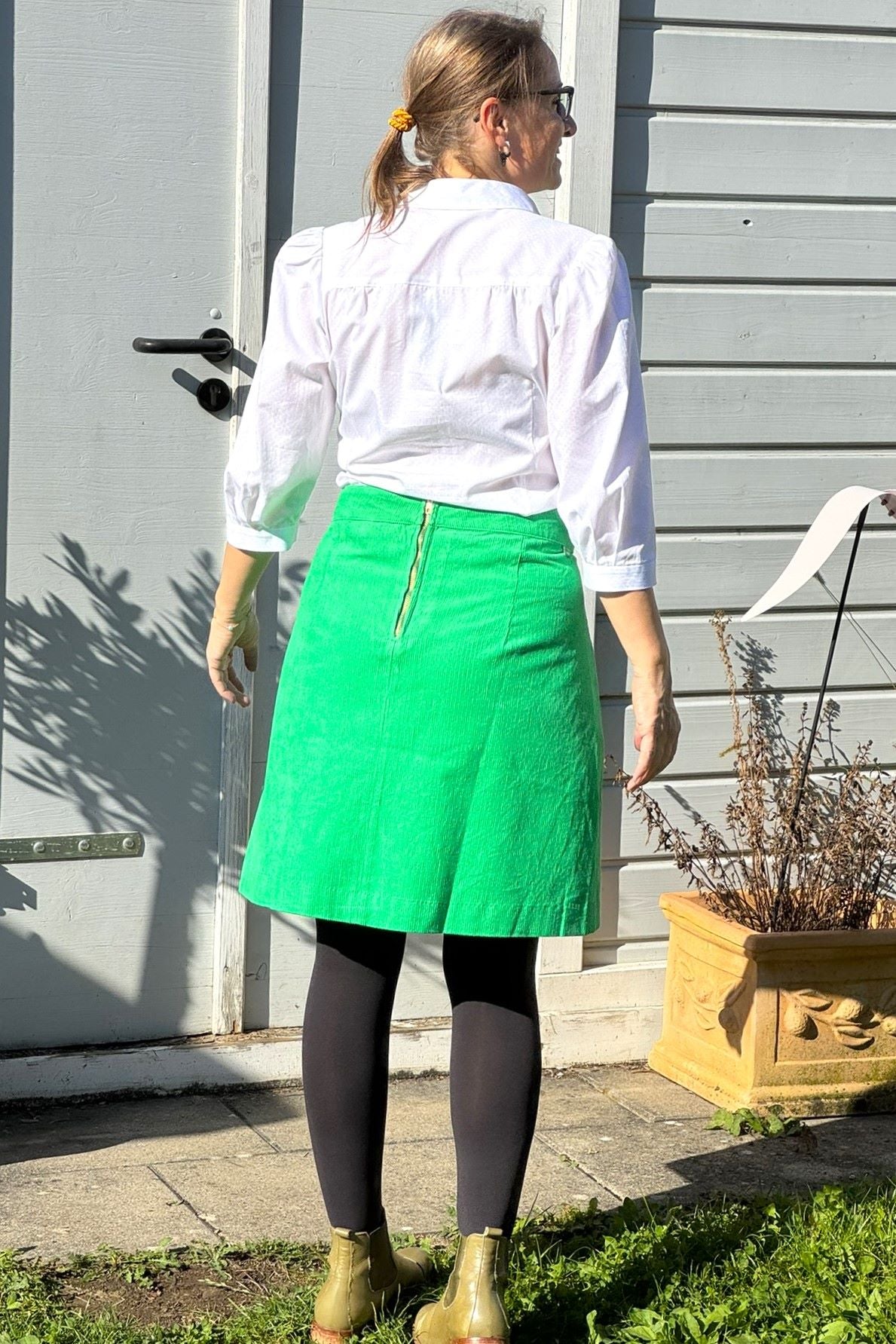 Danelondon Cord Skirt, Green