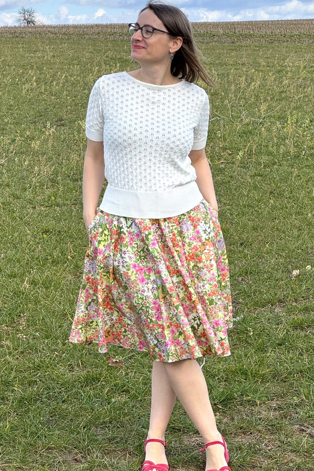 Ella Strick-Top, Ecru