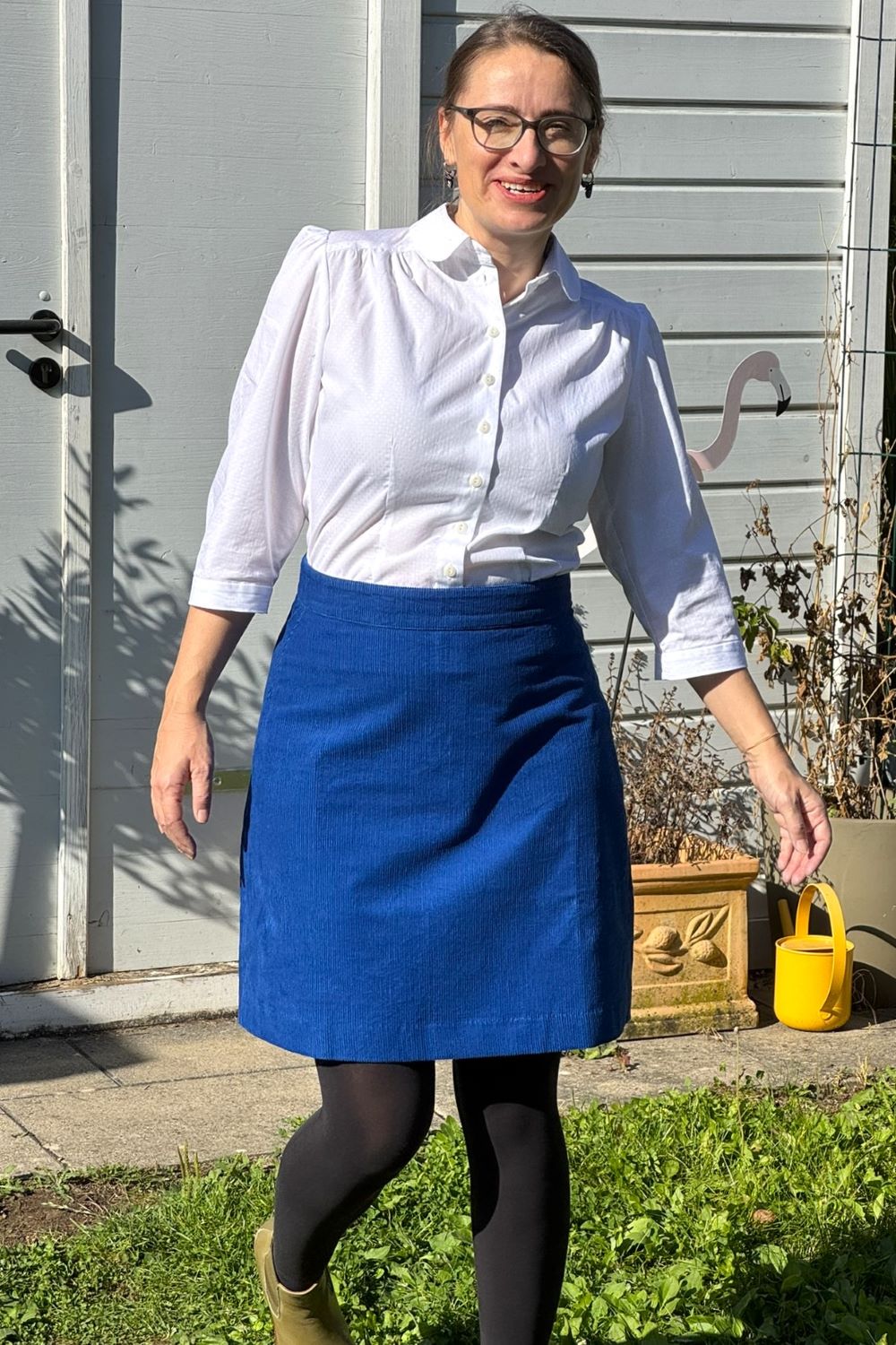 Danelondon Cord Skirt, Blue