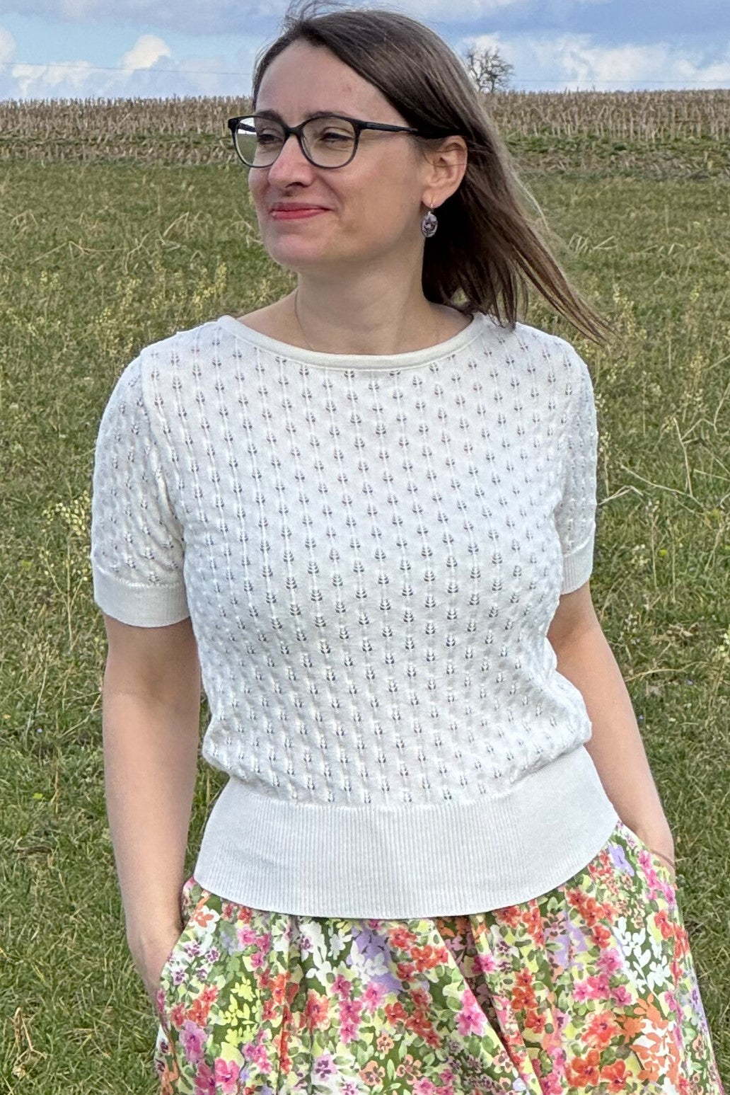Ella Strick-Top, Ecru