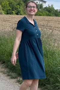 Open Collar Tunikakleid, Jet