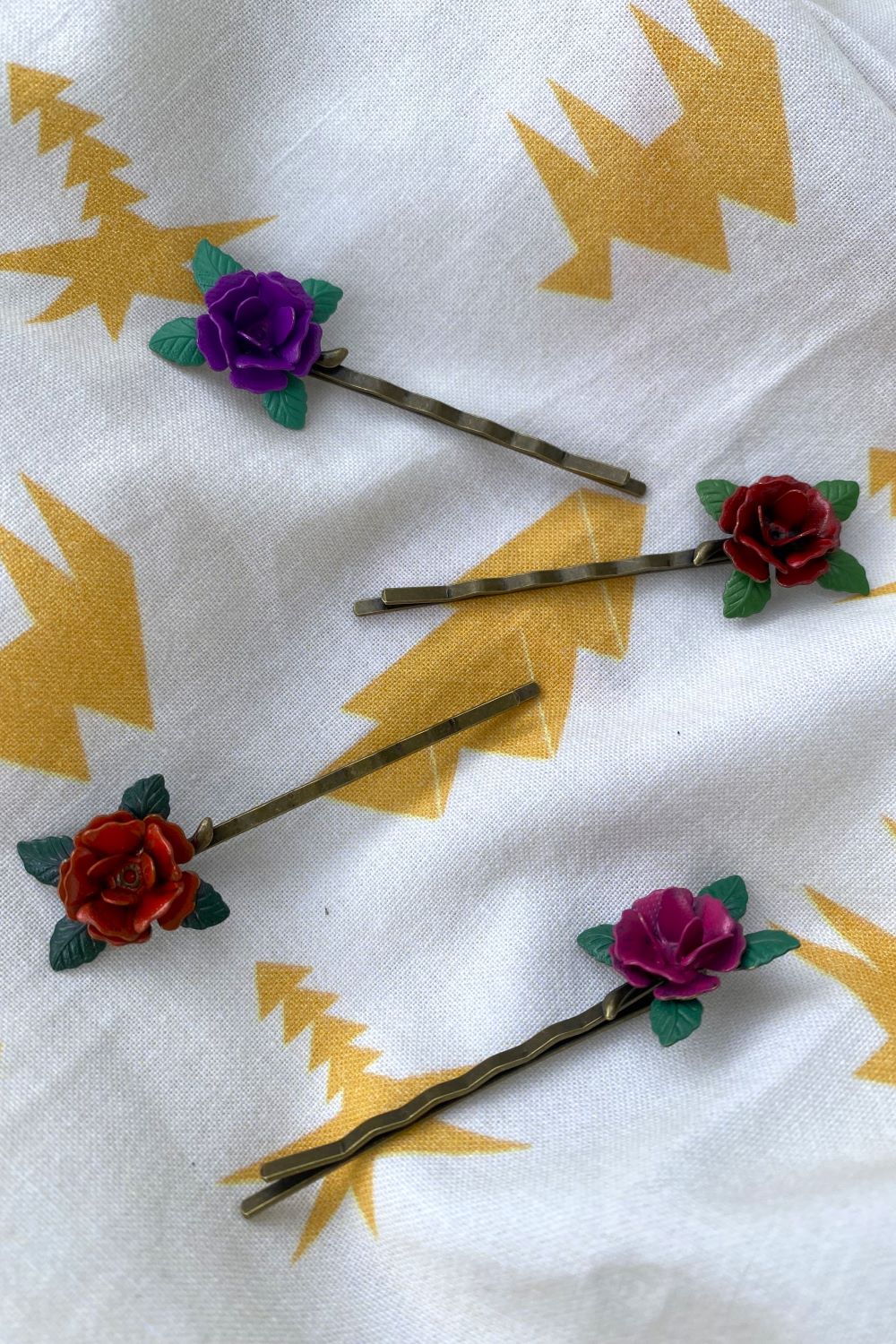 Rose Hair Pins, Bronze