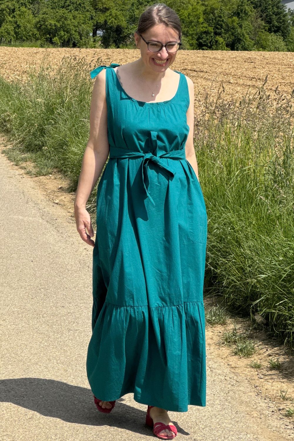 Kleid Poplin Sundress, Emerald
