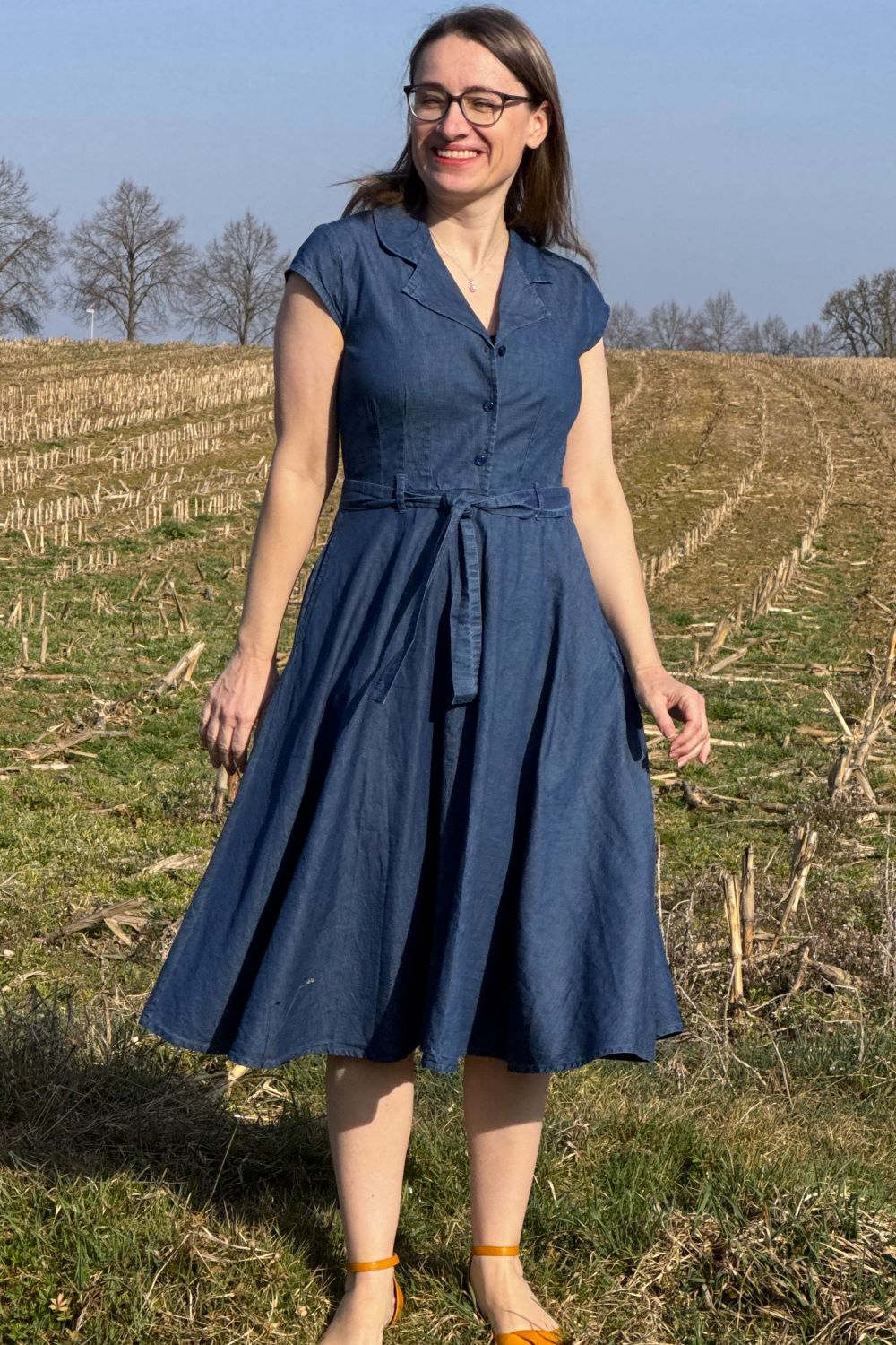 Midi-Kleid, Denim