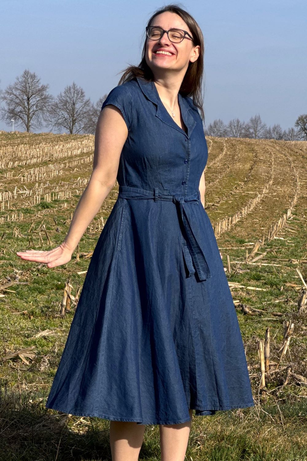 Midi-Kleid, Denim
