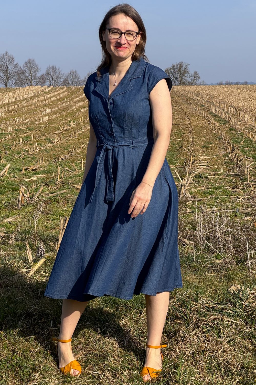 Midi-Kleid, Denim
