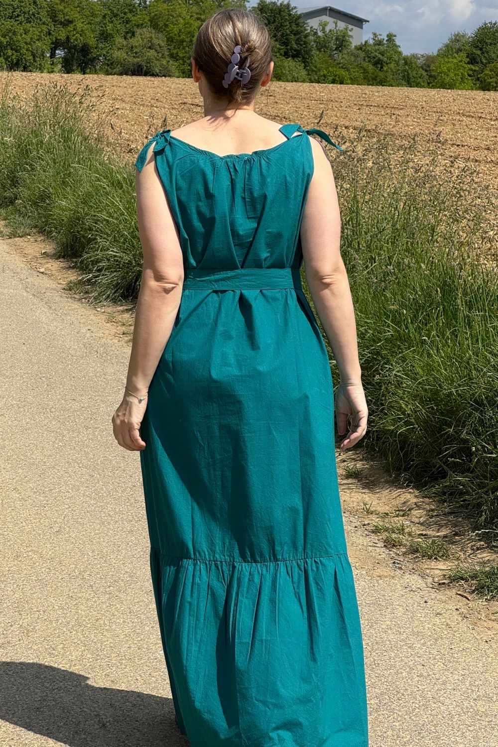 Kleid Poplin Sundress, Emerald