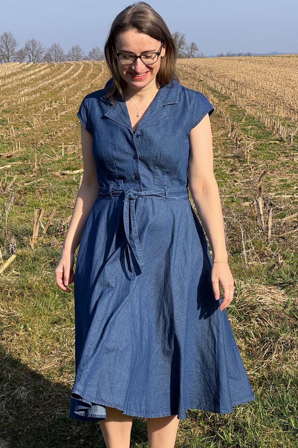 Midi-Kleid, Denim