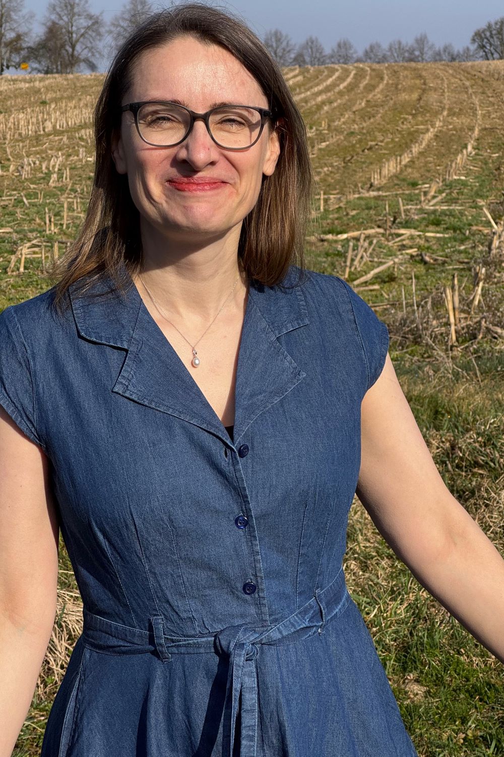 Midi-Kleid, Denim