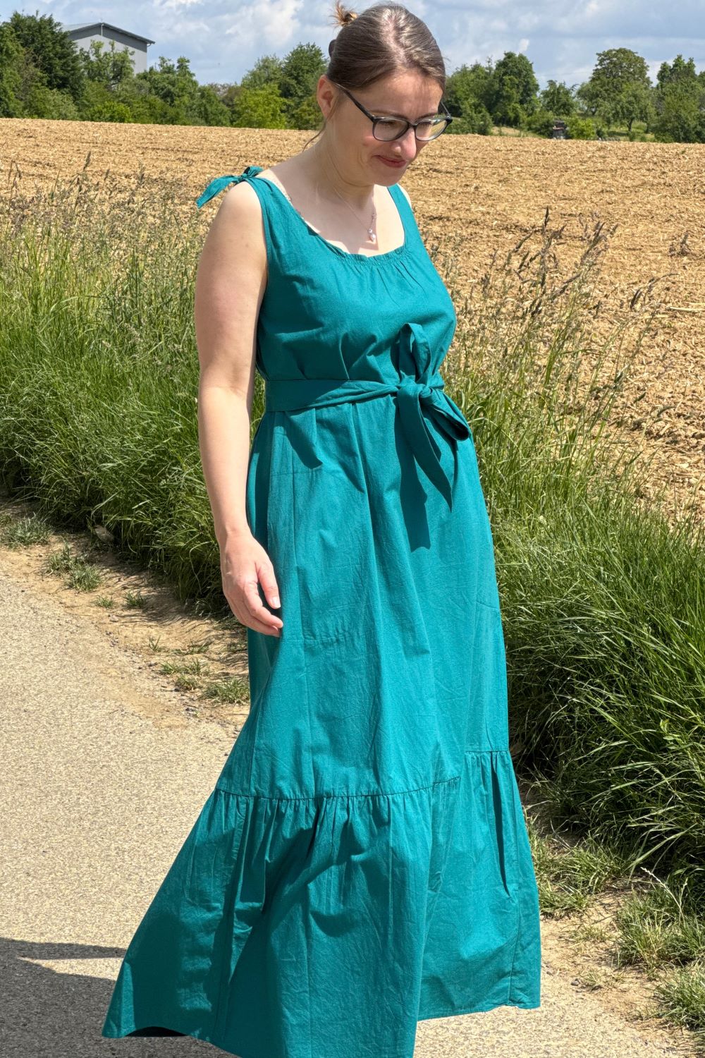 Kleid Poplin Sundress, Emerald