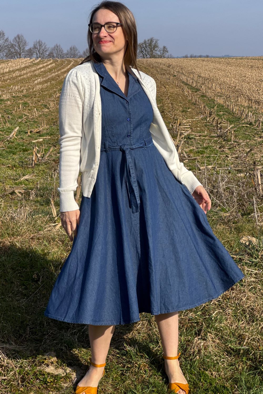 Lucia V-Neck Cardigan, Ecru