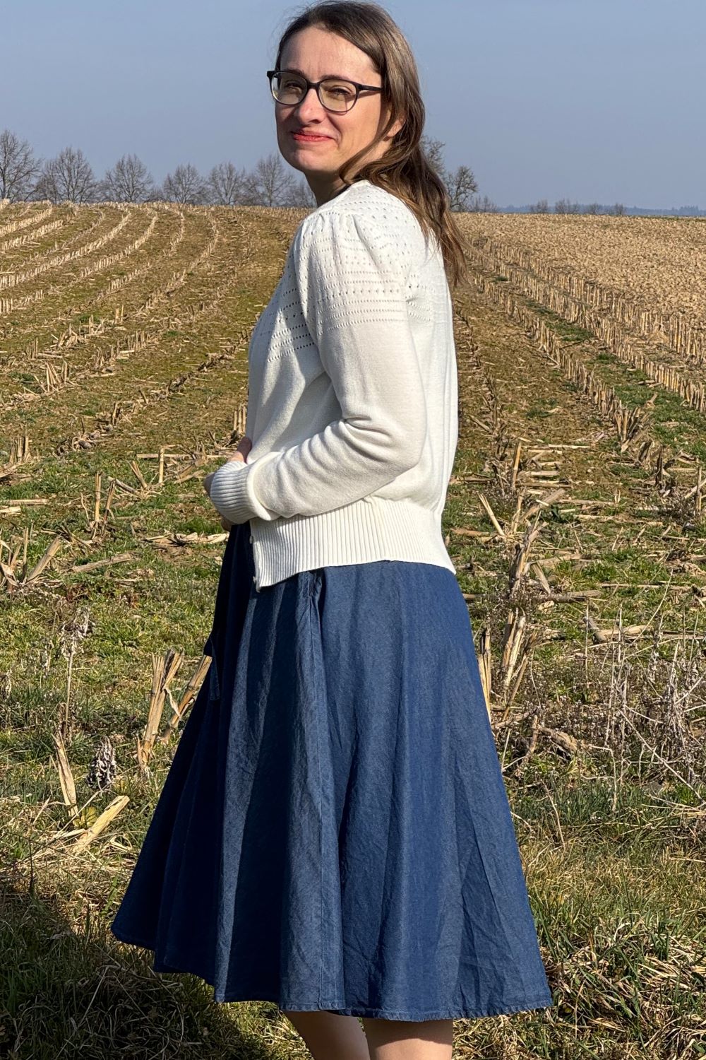 Lucia V-Neck Cardigan, Ecru