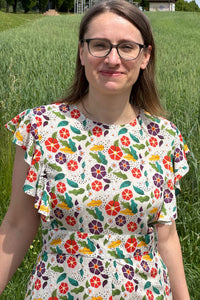tailliertes Kleid Flügelärmel, Kimono