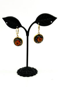 Flor Ohrringe, Black/Orange