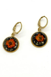 Flor Ohrringe, Black/Orange