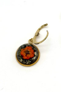 Flor Ohrringe, Black/Orange