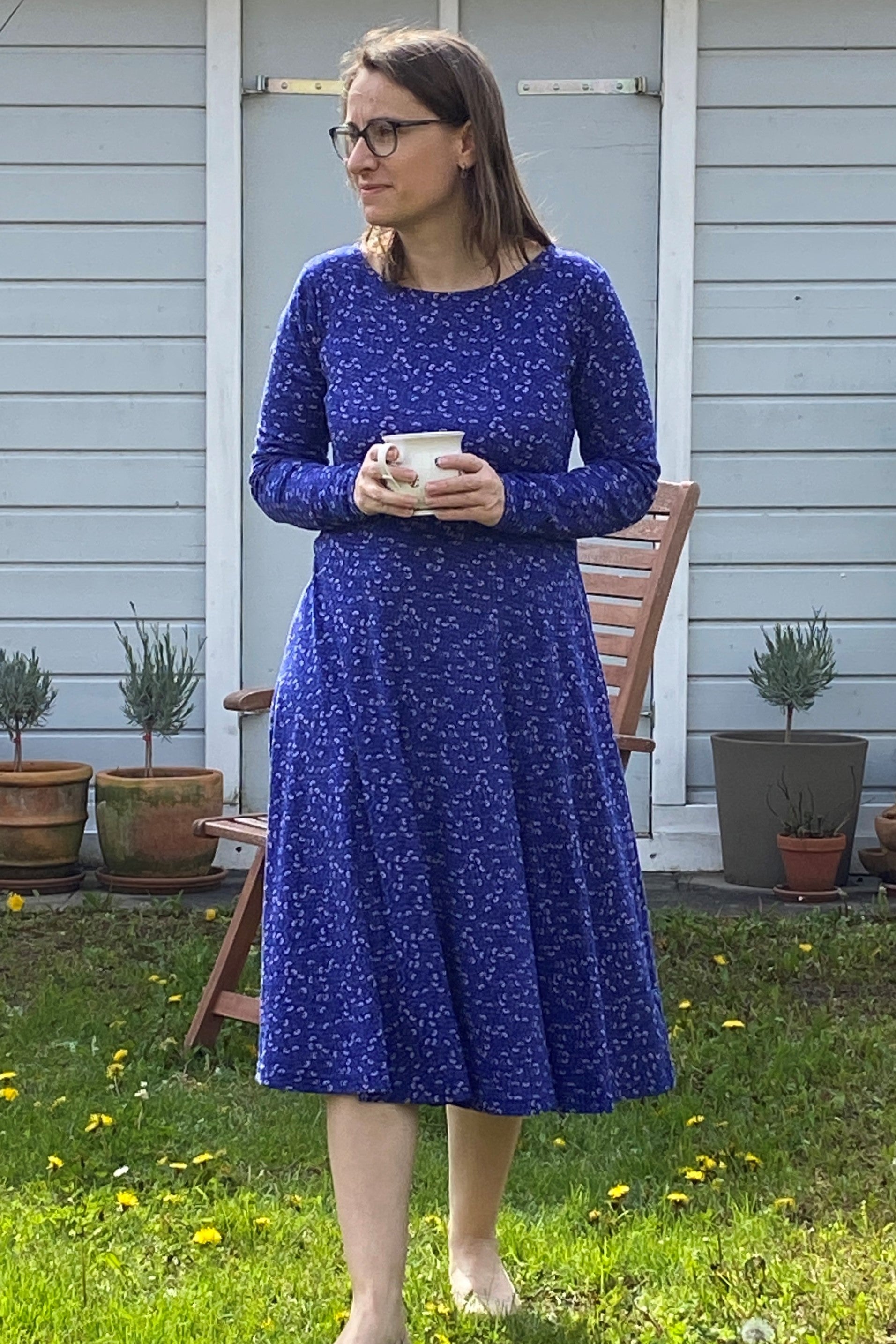 Danesigrid Kleid, Deep Marine Fleurie